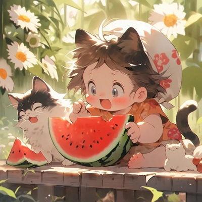 吃瓜动作动漫图片,动漫中的吃瓜瞬间