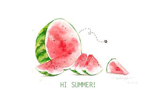 风扇吹着吃瓜视频,夏日吃瓜新体验